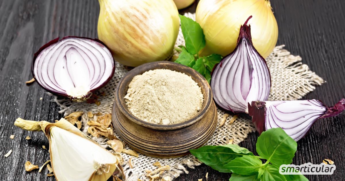 Zwiebelpulver selbst herstellen: Aromatisch, natürlich und vielseitig einsetzbar. Ideal für Würzmischungen, Suppen, Saucen und Vorrat.