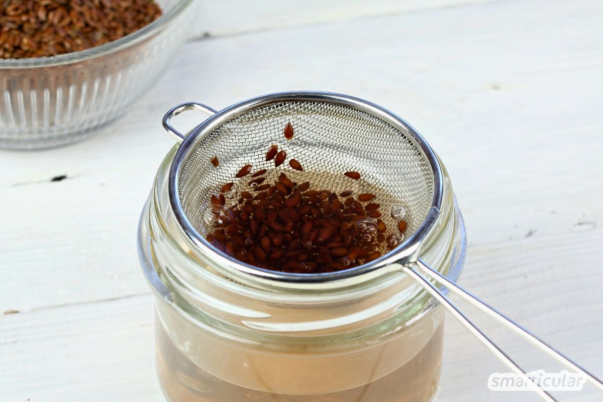 Ein natürliches Leinsamen-Haargel ist in wenigen Minuten einsatzbereit und besteht lediglich aus drei Zutaten - so wird es hergestellt.