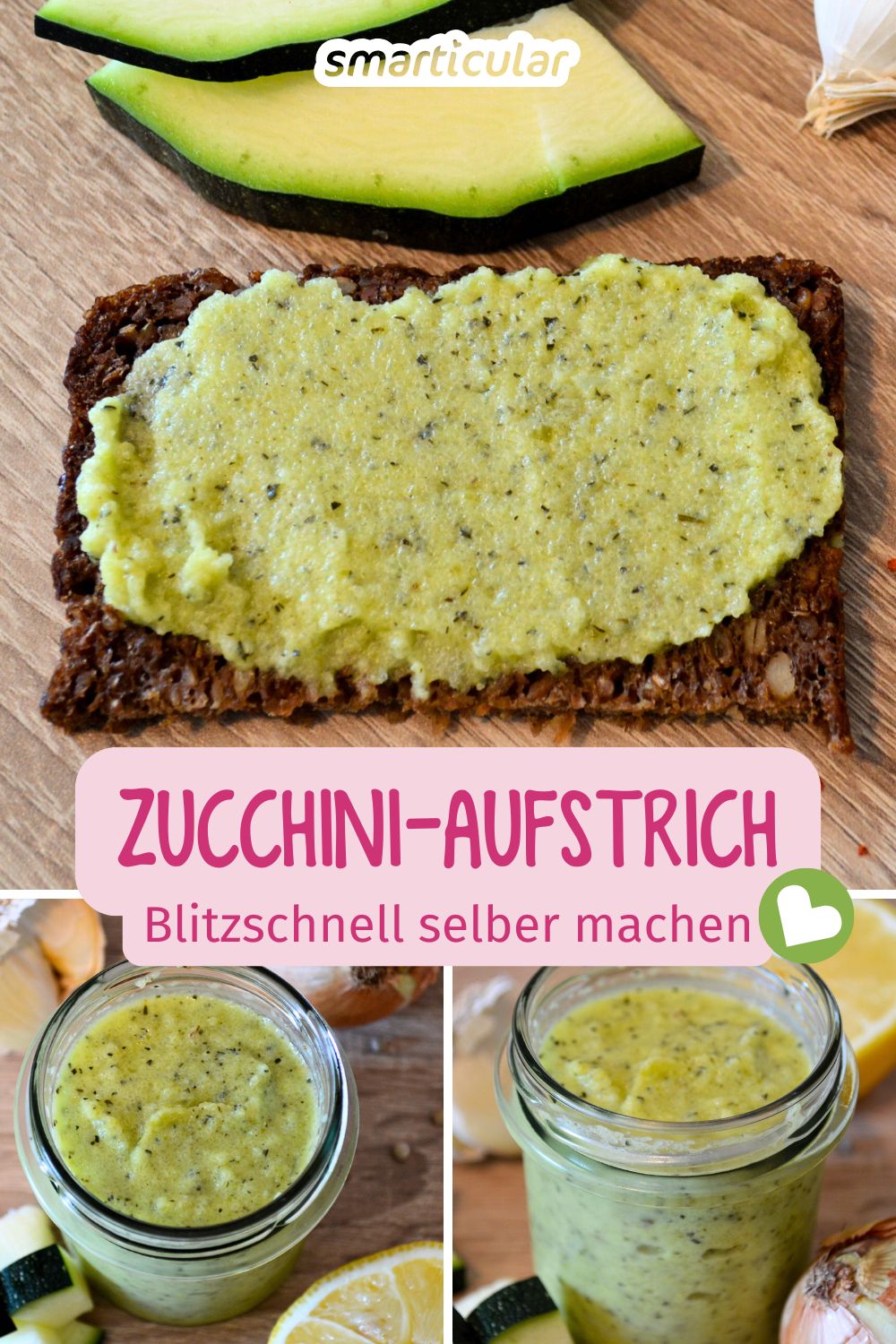 Ein würziger Zucchini-Aufstrich ist schnell gemacht und eine köstliche Möglichkeit, die Zucchini-Ernte abwechslungsreich zu genießen