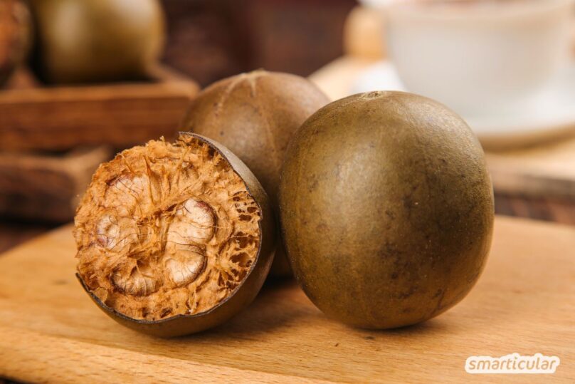 Alles, was du über die Trend-Süße Mönchsfrucht-Zucker wissen solltest: Produktauswahl, Dosierung, Vorteile und mögliche Nachteile.