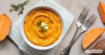 Rezept für cremiges Süßkartoffelpüree: Schnell gemacht, vielseitig und eine feine Alternative zum klassischen Püree für Feste und im Alltag.