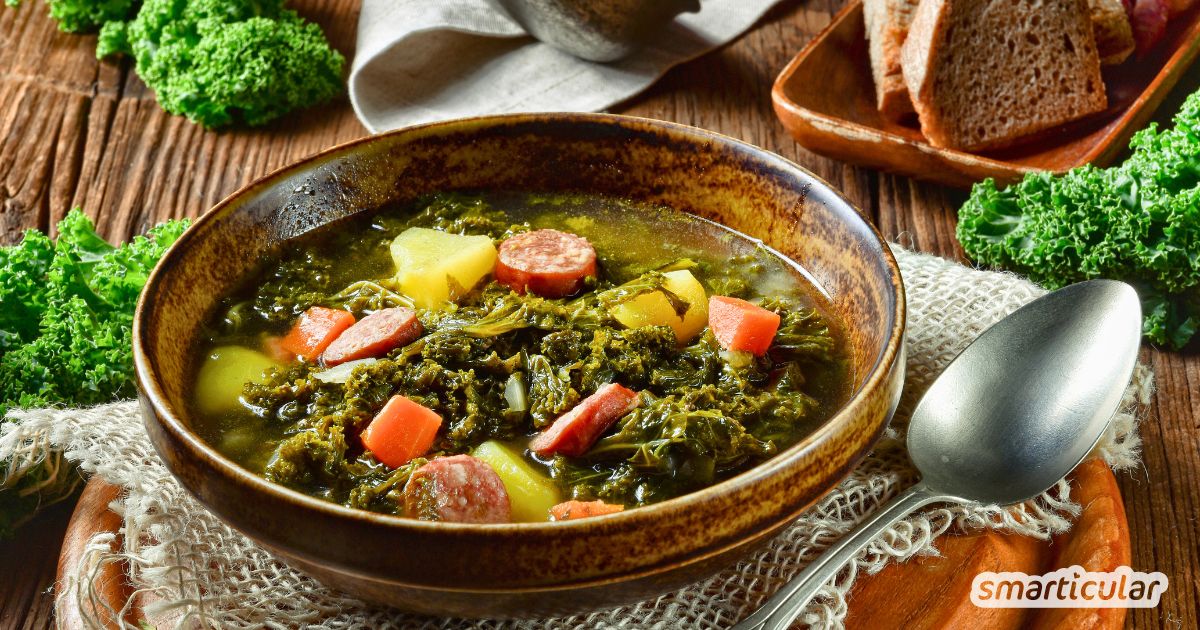 Aromatisch, gesund und sättigend: Mit unserem Grünkohl-Eintopf-Rezept bereitest du den Winterklassiker klassisch oder vegetarisch zu.