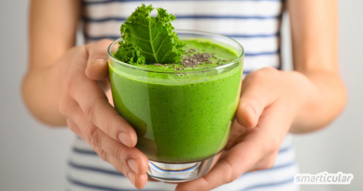 Ein Grünkohl-Smoothie ist der perfekte Powerdrink für kalte Tage. Entdecke ein einfaches Rezept mit weiteren saisonalen Zutaten.