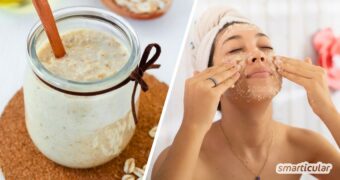 Aus nur zwei Zutaten lässt sich eine Haferflocken-Maske selber machen. Probiere das Grundrezept und passe es einfach an deinen Hauttyp an.