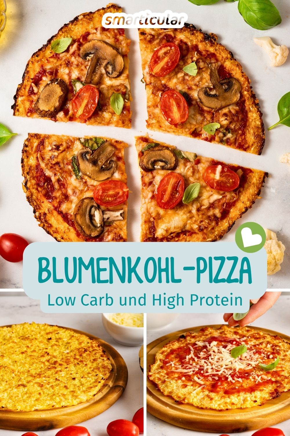 Saftige Blumenkohl-Pizza gefällig? Entdecke das beste Low-Carb-Rezept mit Tipps für den perfekten Boden. Gesund, glutenfrei und lecker!