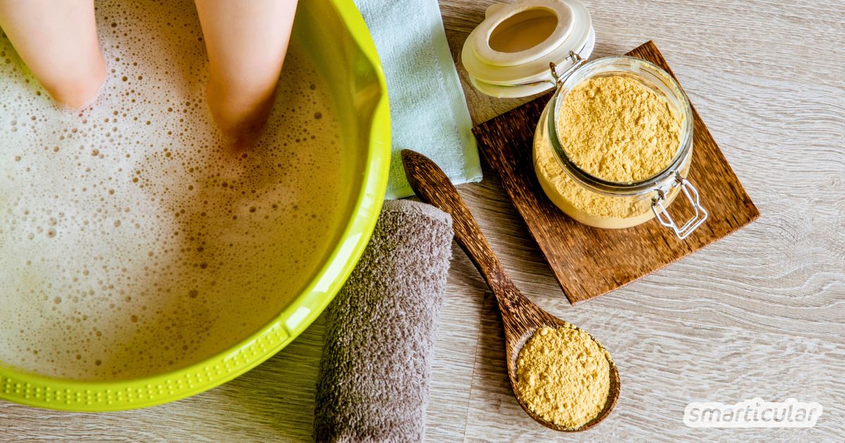 Kalte Füße oder anbahnende Erkältung? Ein Senfmehl-Fußbad aktiviert die Selbstheilungskräfte - detaillierte Anleitung und Sicherheitstipps.