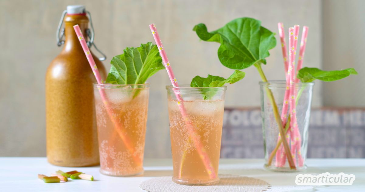 Lecker, regional und mit weniger Zucker: Mach spritzige Rhabarber-Limonade ganz einfach selbst - frisch oder aus haltbarem Sirup.