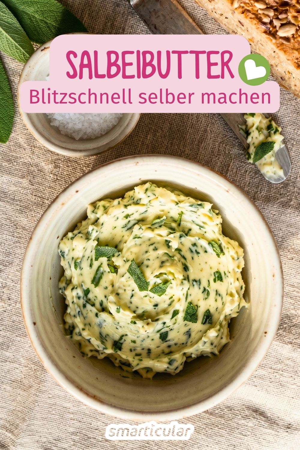 Salbeibutter selber machen: Mit diesem simplen und blitzschnellen Rezept machst du Salbei haltbar und verfeinerst Pasta, Gnocchi und Gemüse.