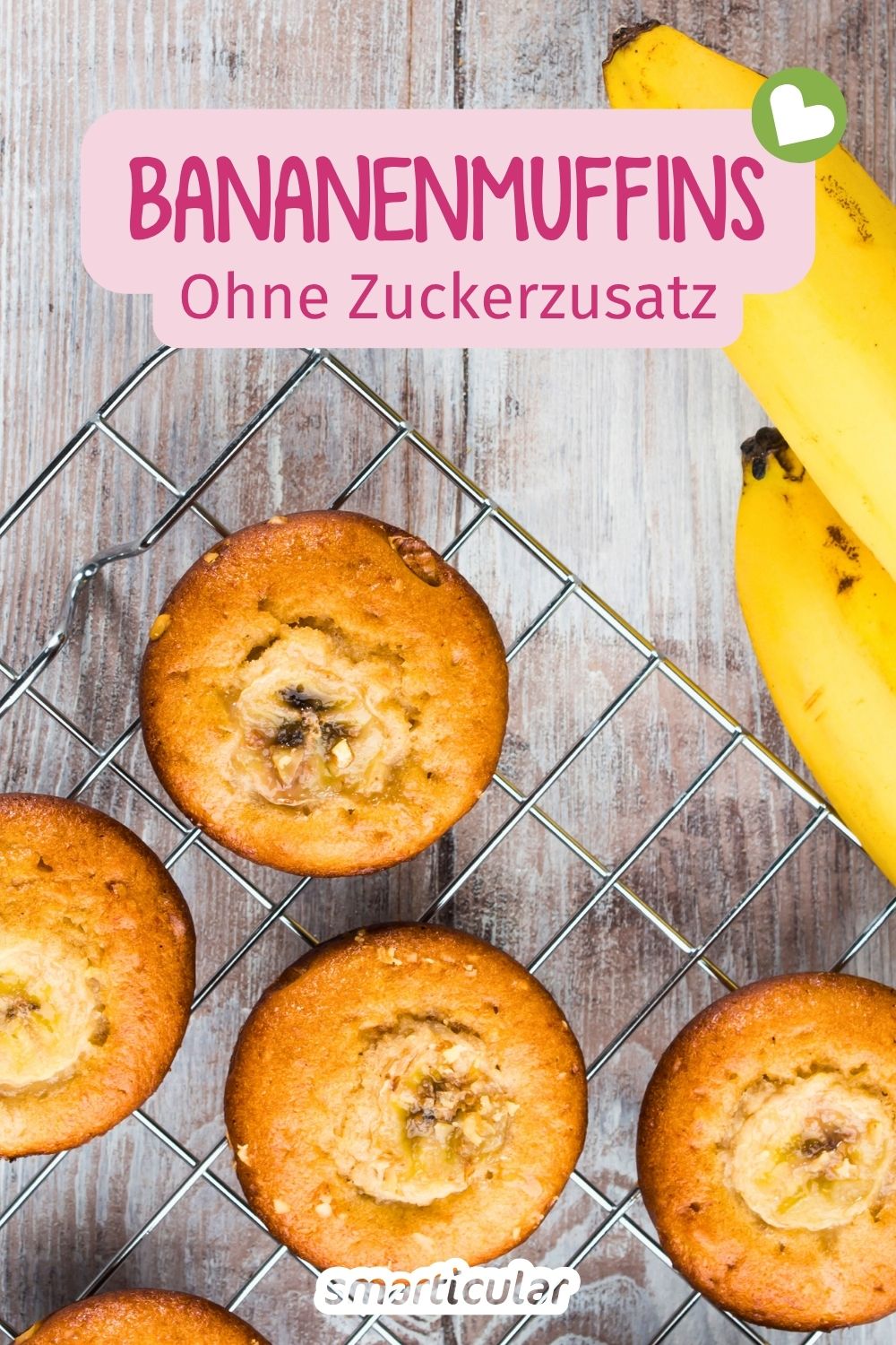 Reife Bananen übrig? Backe saftige Bananenmuffins ohne Zuckerzusatz! Unser einfaches Rezept ist ideal für Babys und die ganze Familie.