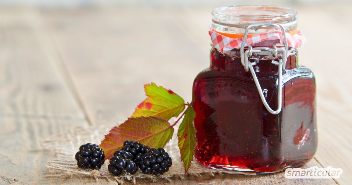 Brombeeren sammeln und einkochen: Mit diesem einfachen Brombeergelee-Rezept zauberst du einen fruchtig-samtigen Aufstrich ohne Kerne.