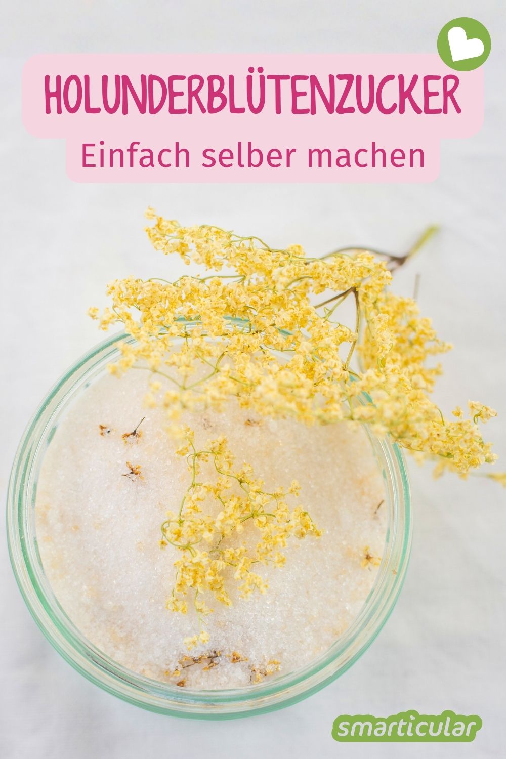 Holunderblütenzucker selber machen als regionale Alternative zu Vanillezucker! Kinderleicht das herrliche Aroma des Frühsommers konservieren.
