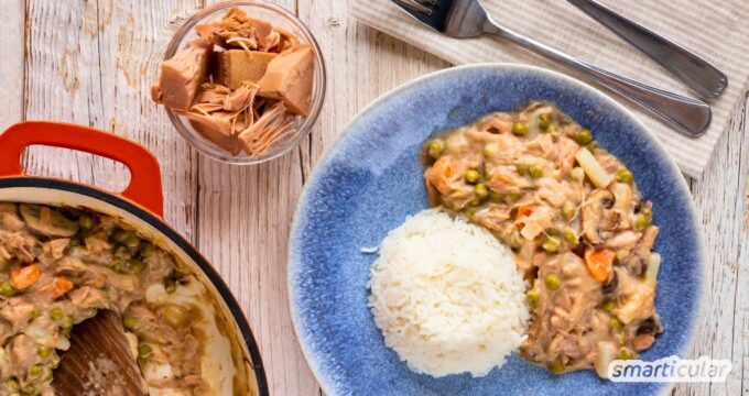 Lust auf den Klassiker, aber rein pflanzlich? Entdecke unser Rezept für veganes Jackfruit-Frikassee. Schnell gemacht & super lecker!