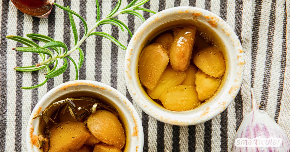 Knoblauch-Confit selber machen! Entdecke das Rezept für butterweiche Zehen 🧄 und aromatisches Öl. Und erfahre wie du Botulismus vermeidest.