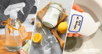 Entdecke 5 einfache Rezepte, mit denen du flüssige Wasch- und Putzmittel aus 3 Zutaten im Handumdrehen selber machen kannst.