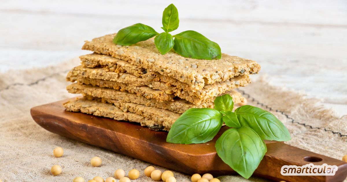 Protein-Knäckebrot einfach selber machen! Entdecke unser gesundes Rezept mit Okara, Tofu, Kichererbsen oder Quark - gleich nachbacken!