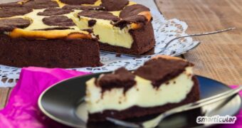Lust auf Kuchen? Dieser vegane russische Zupfkuchen vereint zarten Schokoteig mit einer unglaublich cremigen Vanillefüllung. Gleich backen!