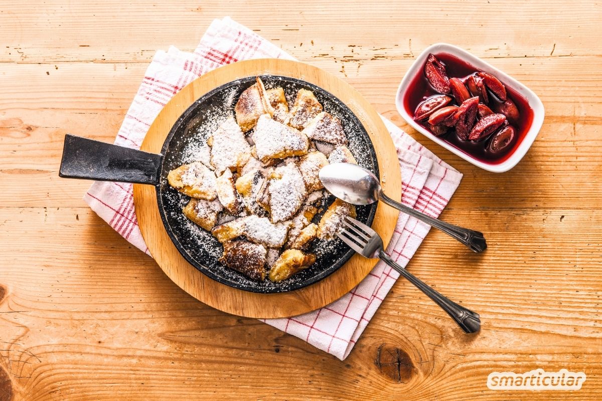 Serviervorschlag Zwetschgenkompott mit Kaiserschmarrn