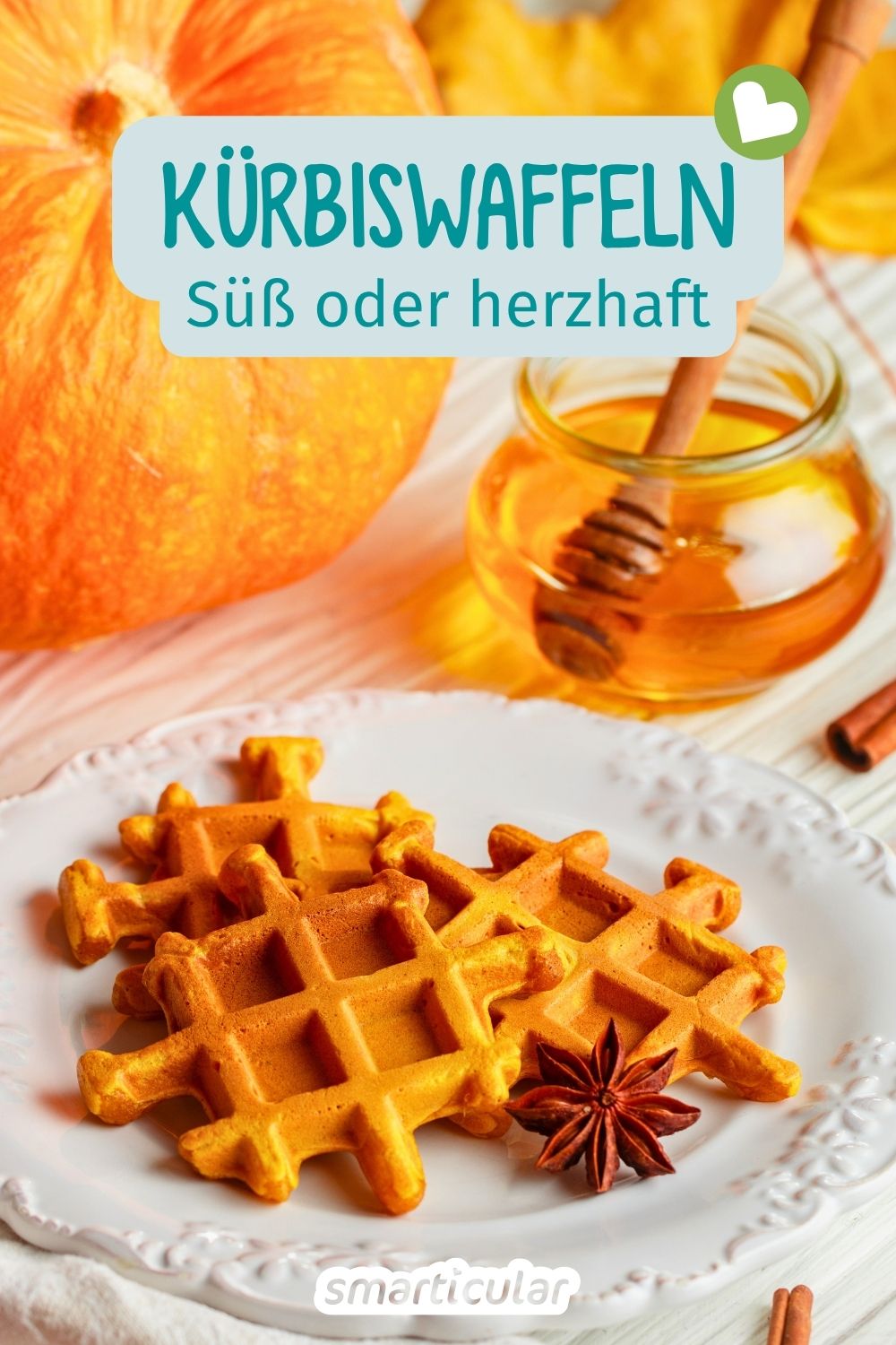 Fluffige Kürbiswaffeln einfach selber machen. Das ideale Rezept für die Kürbissaison, im Handumdrehen zubereitet und auf Wunsch vegan.
