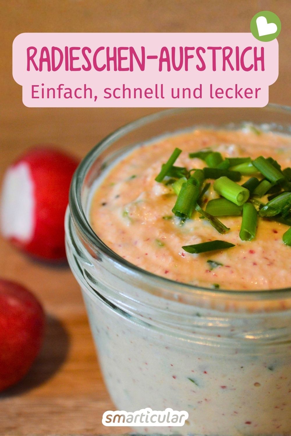 Dieser cremige Radieschen-Aufstrich steht blitzschnell auf dem Tisch. Entdecke ein einfaches Rezept für einen gesunden, leckeren Brotbelag!