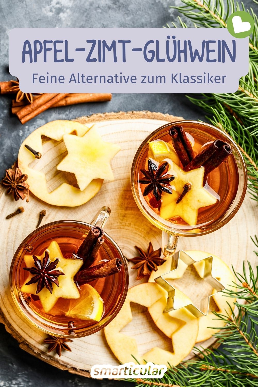 Apfel-Zimt-Glühwein selber machen. Ob mit Apfelwein oder als alkoholfreier Punsch – dieses Rezept wärmt von innen und duftet herrlich!