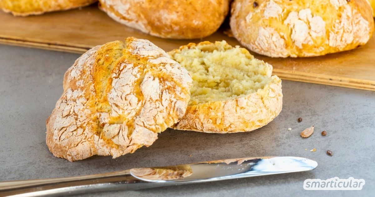Frische Buttermilch-Brötchen ohne Hefe selber backen: In nur 25 Minuten fertig, wunderbar fluffig und ganz ohne Gehzeit.